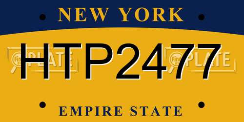 HTP2477 New York License Plate