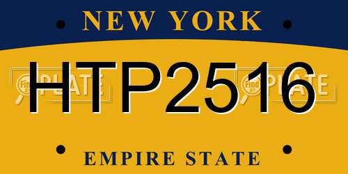 HTP2516 New York License Plate