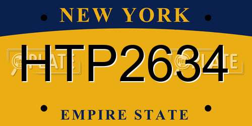 HTP2634 New York License Plate