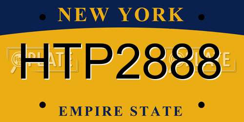 HTP2888 New York License Plate