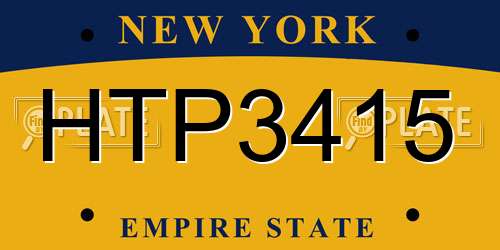 HTP3415 New York License Plate