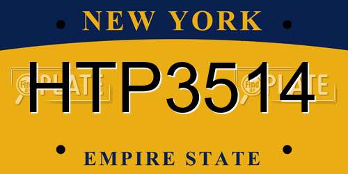 HTP3514 New York License Plate