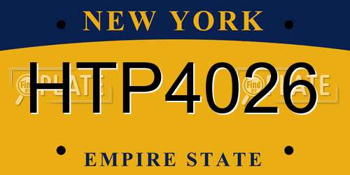 HTP4026 New York License Plate