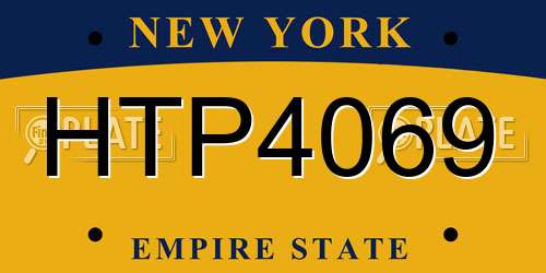HTP4069 New York License Plate