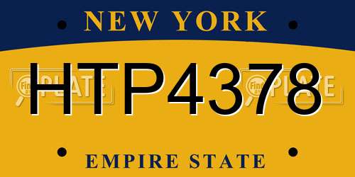 HTP4378 New York License Plate