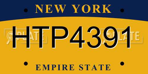 HTP4391 New York License Plate