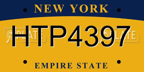 HTP4397 New York License Plate