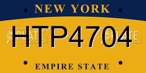 HTP4704 New York License Plate