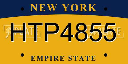 HTP4855 New York License Plate