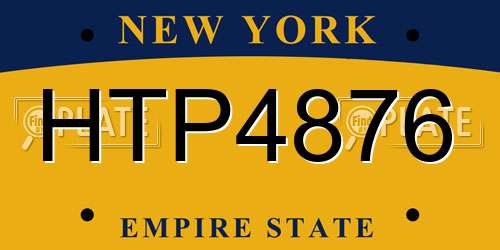 HTP4876 New York License Plate
