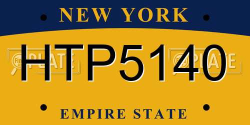 HTP5140 New York License Plate