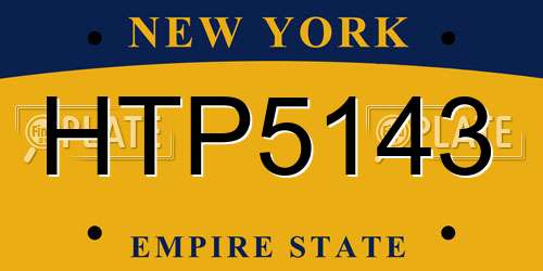 HTP5143 New York License Plate