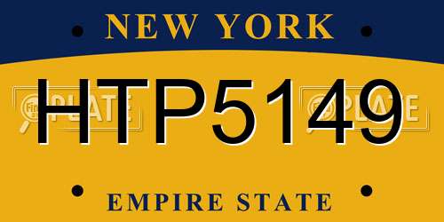 HTP5149 New York License Plate