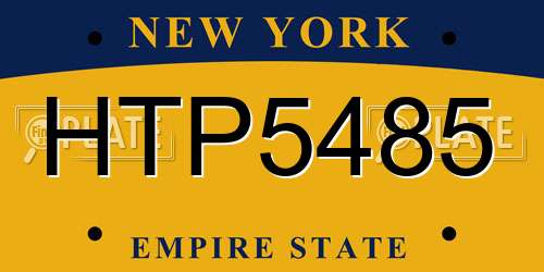 HTP5485 New York License Plate