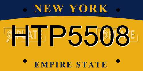 HTP5508 New York License Plate