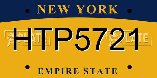 HTP5721 New York License Plate