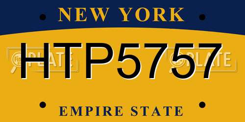 HTP5757 New York License Plate