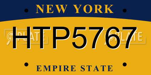 HTP5767 New York License Plate