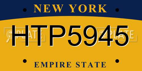 HTP5945 New York License Plate