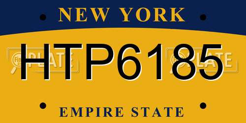 HTP6185 New York License Plate