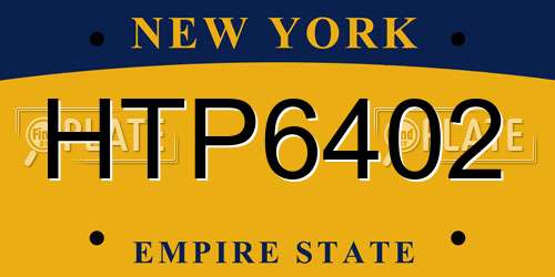 HTP6402 New York License Plate
