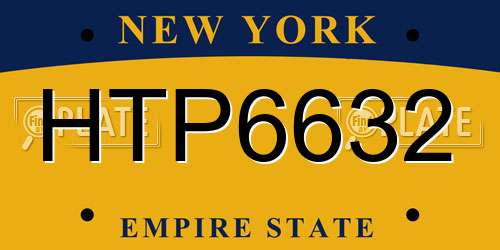 HTP6632 New York License Plate