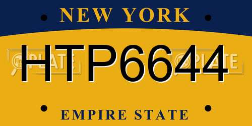 HTP6644 New York License Plate