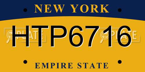 HTP6716 New York License Plate