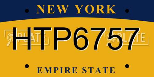 HTP6757 New York License Plate