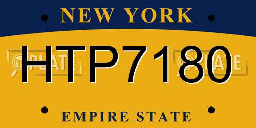 HTP7180 New York License Plate