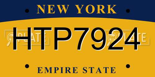 HTP7924 New York License Plate