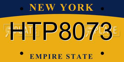 HTP8073 New York License Plate