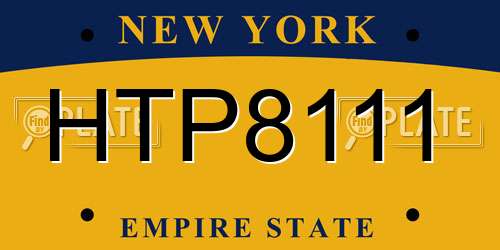HTP8111 New York License Plate
