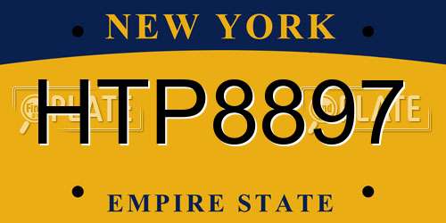 HTP8897 New York License Plate