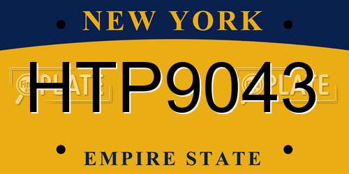 HTP9043 New York License Plate