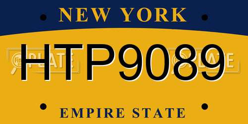 HTP9089 New York License Plate