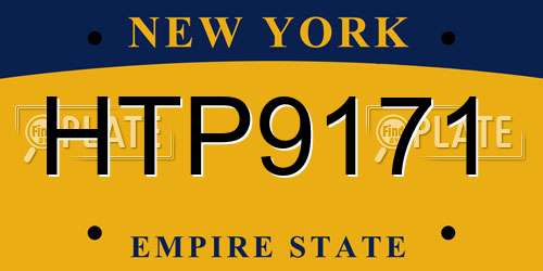 HTP9171 New York License Plate