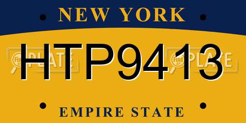 HTP9413 New York License Plate