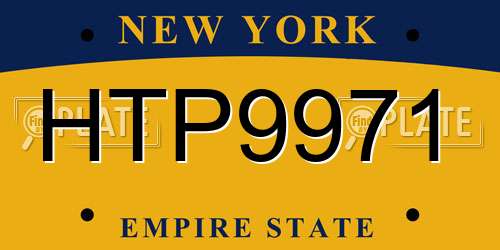 HTP9971 New York License Plate