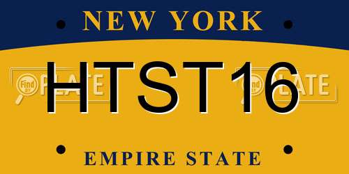 HTST16 New York License Plate