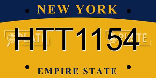 HTT1154 New York License Plate