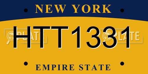 HTT1331 New York License Plate