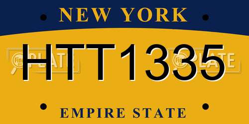 HTT1335 New York License Plate