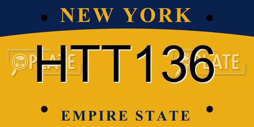 HTT136 New York License Plate