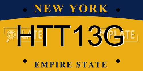 HTT13G New York License Plate