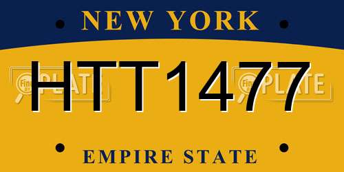 HTT1477 New York License Plate