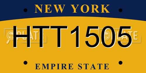 HTT1505 New York License Plate