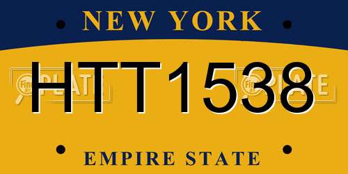 HTT1538 New York License Plate