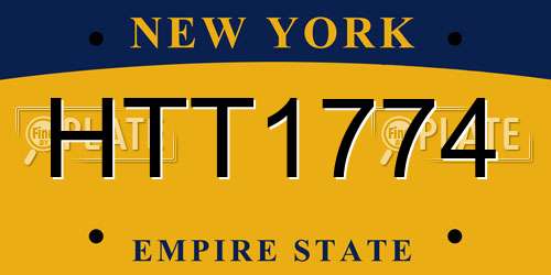 HTT1774 New York License Plate