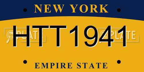 HTT1941 New York License Plate